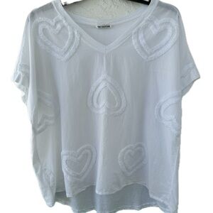 New Collection Heart Top XXXL White Short Sleeve